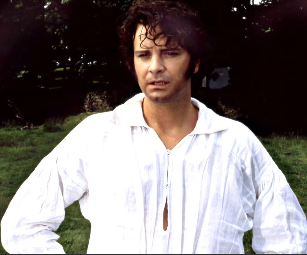 Colin Firth nel ruolo di Mr Darcy nella serie BBC del 1995